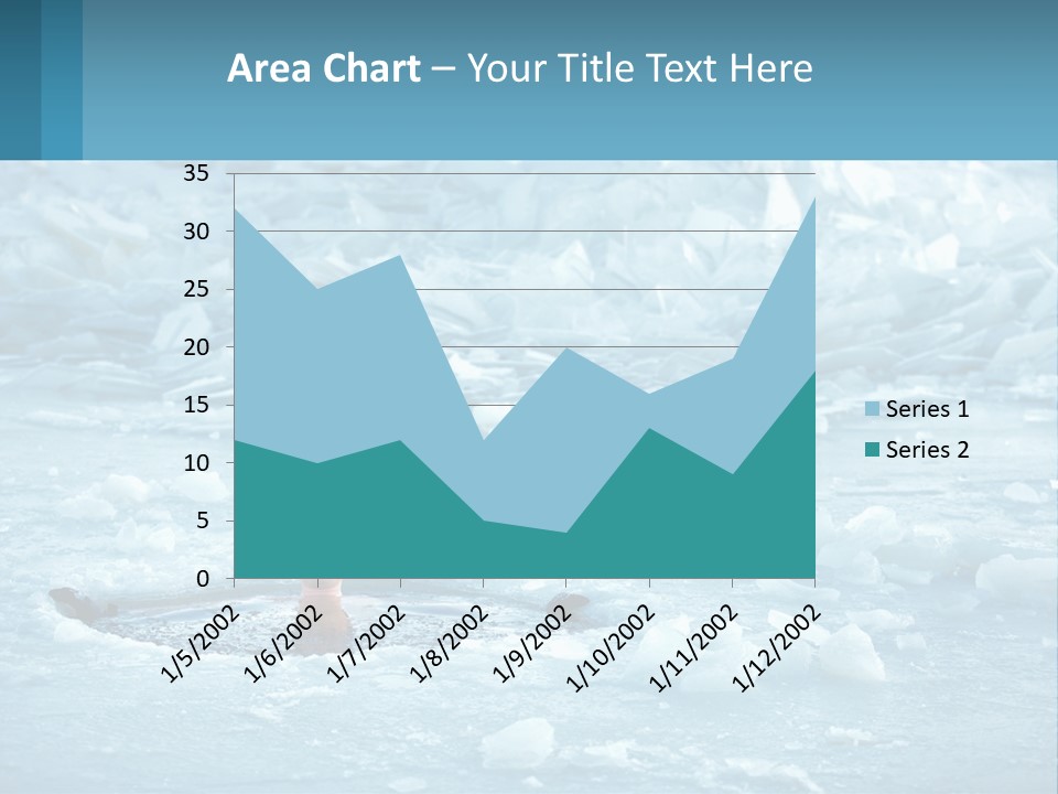 A Man Swimming In A Body Of Water Surrounded By Ice PowerPoint Template