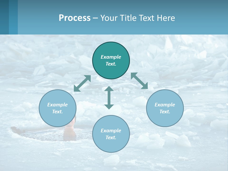 A Man Swimming In A Body Of Water Surrounded By Ice PowerPoint Template