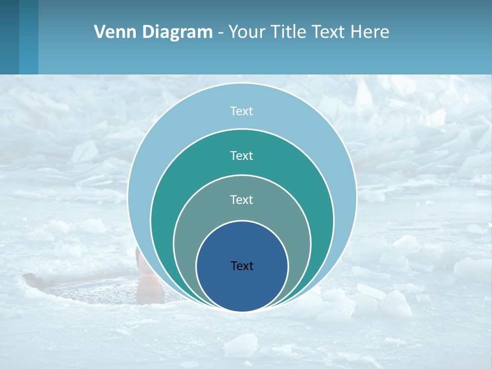 A Man Swimming In A Body Of Water Surrounded By Ice PowerPoint Template