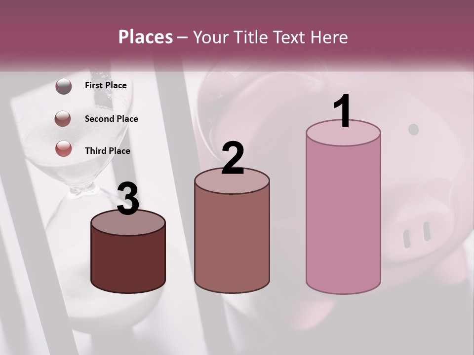 A Pink Piggy Bank Next To An Hourglass PowerPoint Template