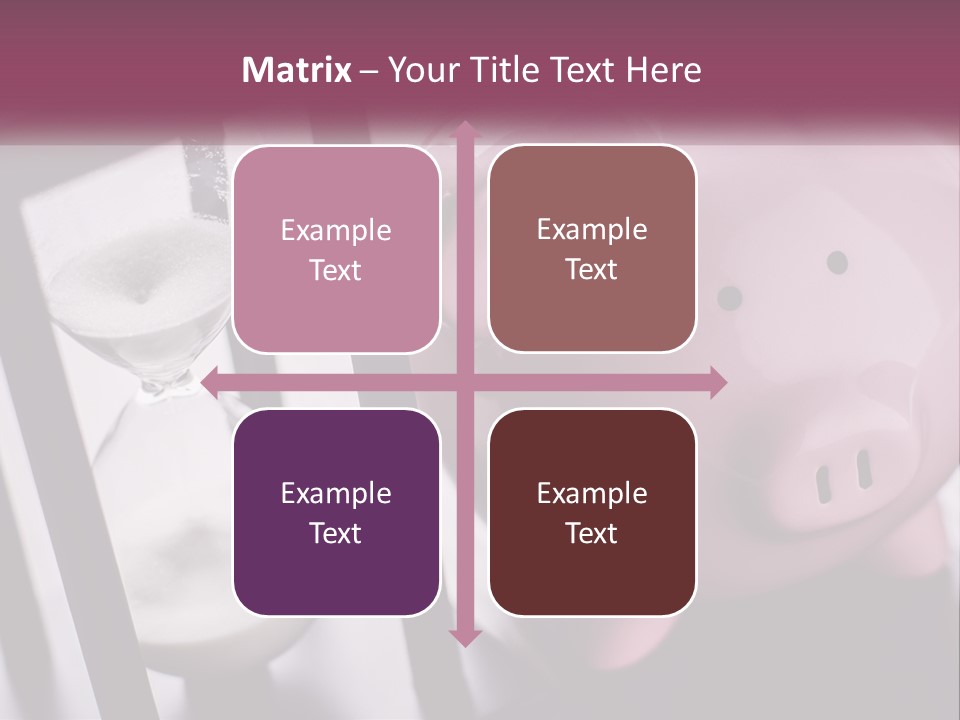 A Pink Piggy Bank Next To An Hourglass PowerPoint Template