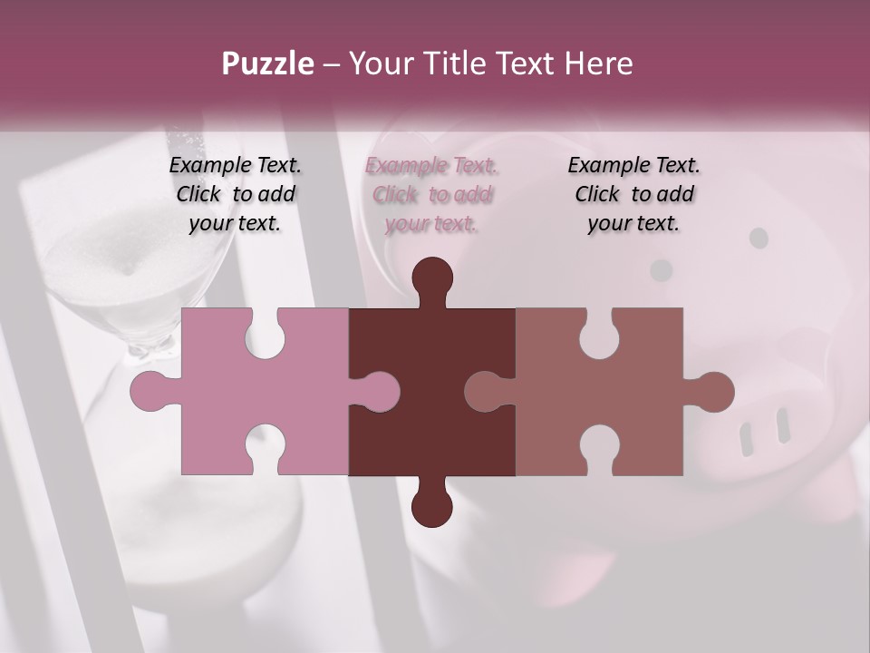 A Pink Piggy Bank Next To An Hourglass PowerPoint Template
