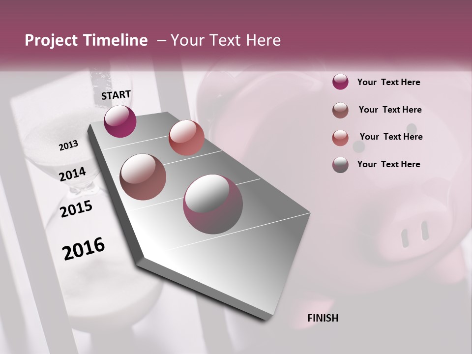A Pink Piggy Bank Next To An Hourglass PowerPoint Template