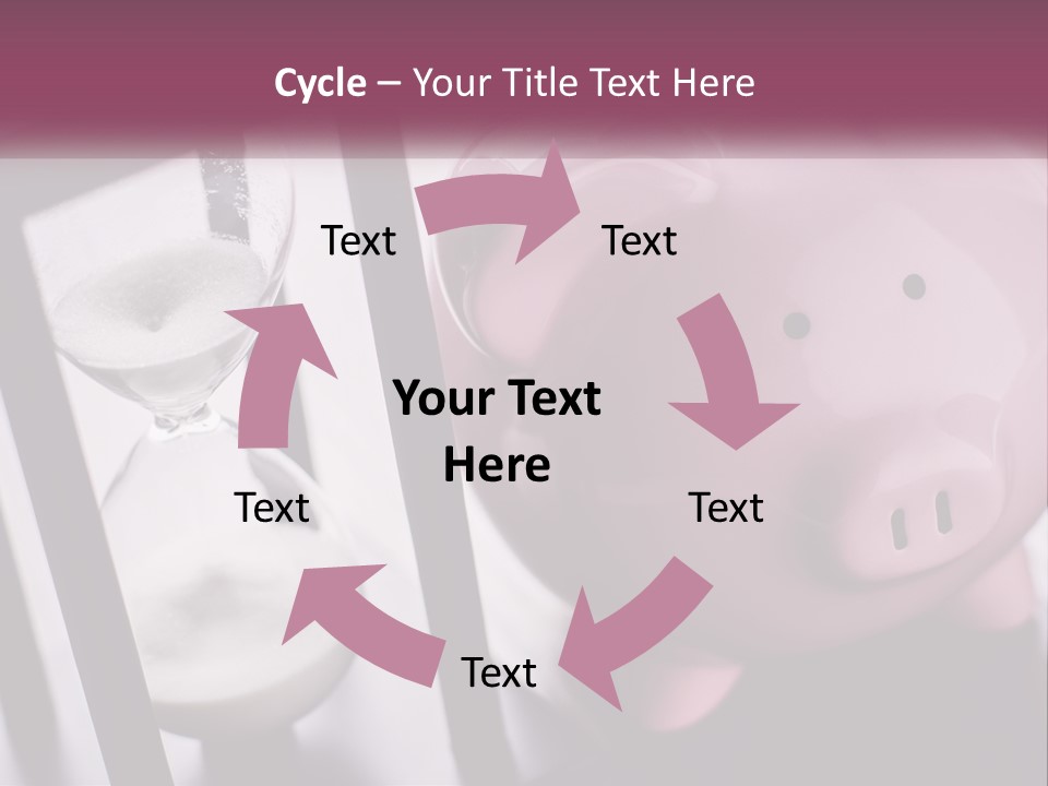 A Pink Piggy Bank Next To An Hourglass PowerPoint Template
