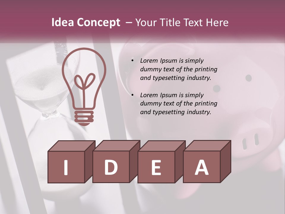 A Pink Piggy Bank Next To An Hourglass PowerPoint Template