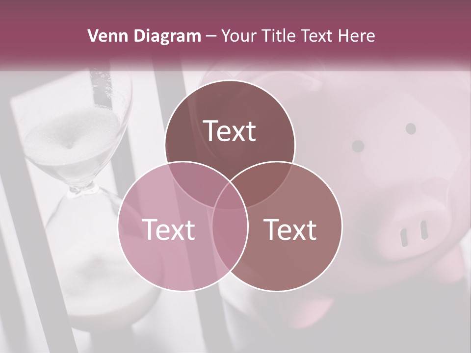 A Pink Piggy Bank Next To An Hourglass PowerPoint Template