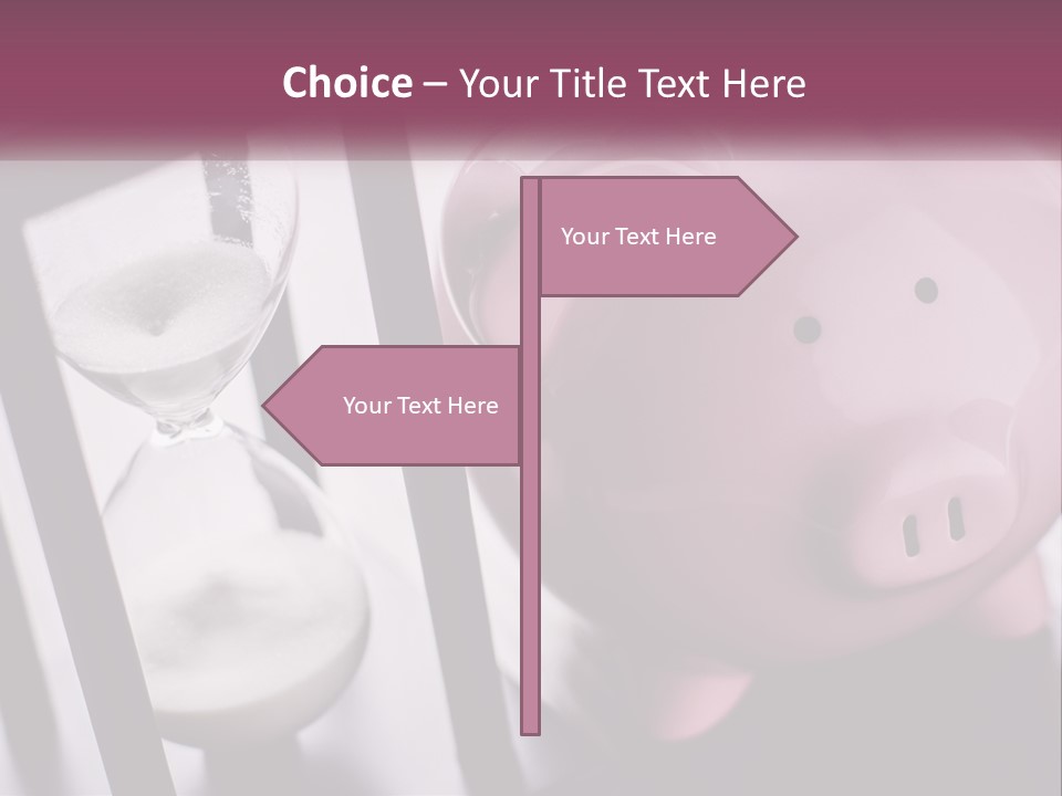 A Pink Piggy Bank Next To An Hourglass PowerPoint Template