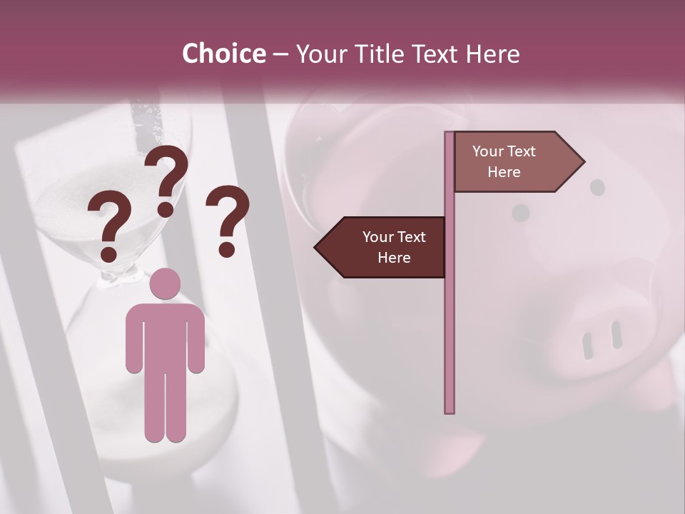 A Pink Piggy Bank Next To An Hourglass PowerPoint Template