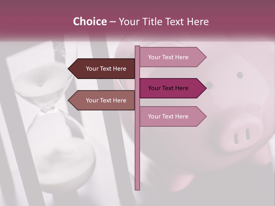 A Pink Piggy Bank Next To An Hourglass PowerPoint Template