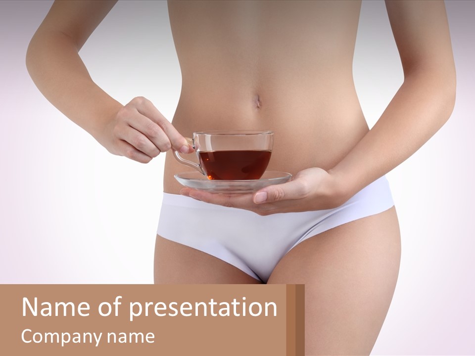 A Woman Holding A Glass Bowl With A Liquid In It PowerPoint Template