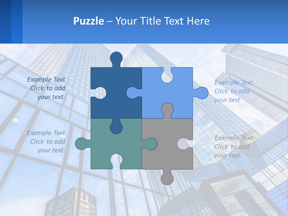 A Group Of Tall Buildings With A Blue Sky In The Background PowerPoint Template