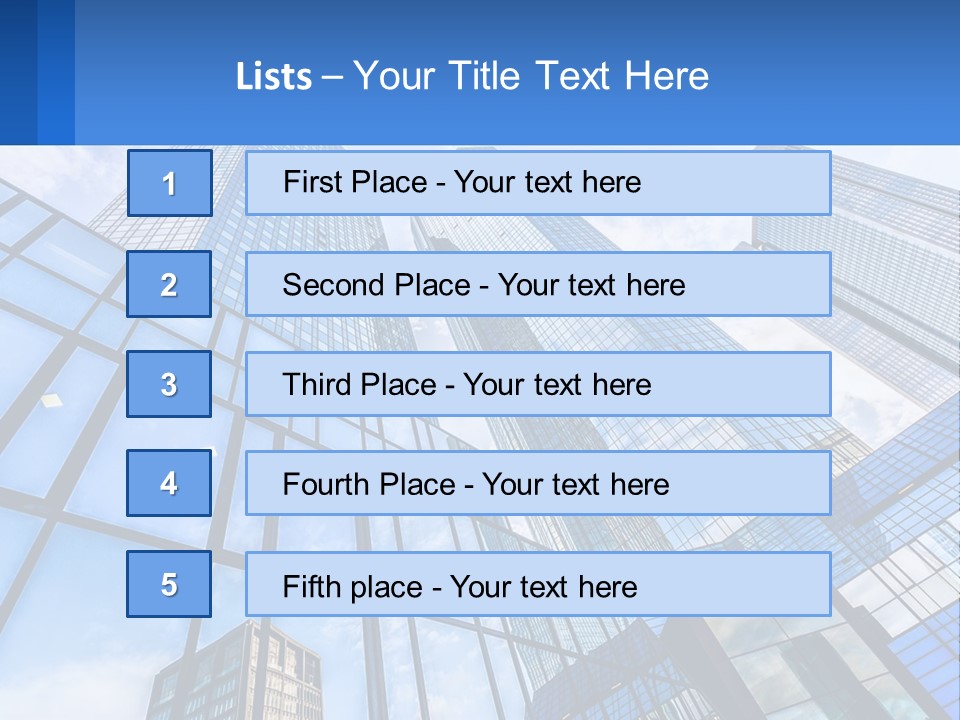 A Group Of Tall Buildings With A Blue Sky In The Background PowerPoint Template