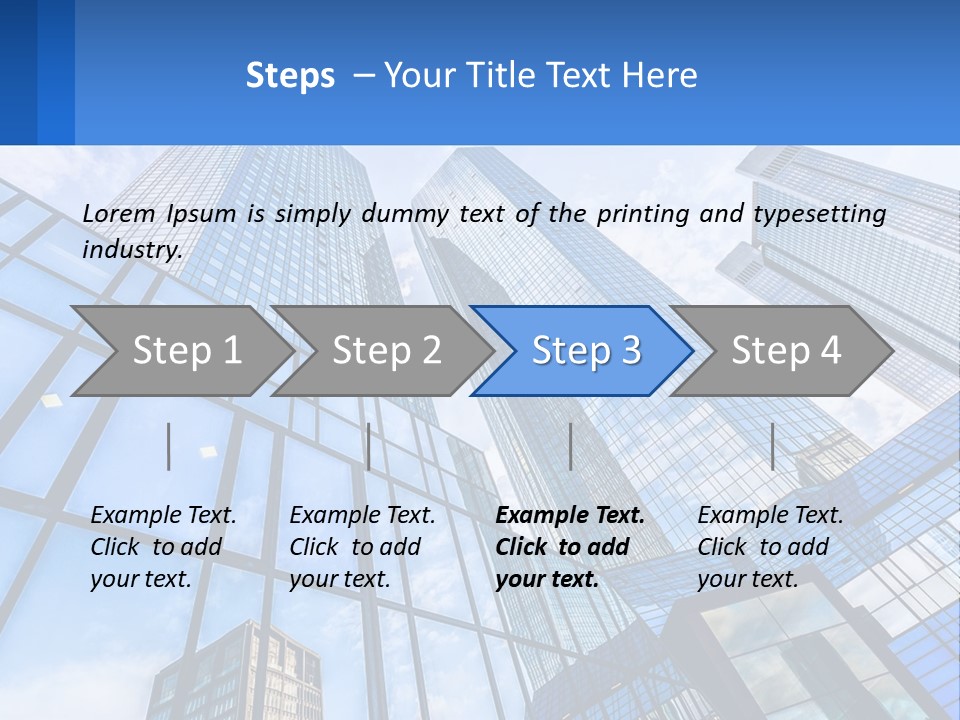 A Group Of Tall Buildings With A Blue Sky In The Background PowerPoint Template