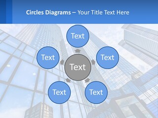 A Group Of Tall Buildings With A Blue Sky In The Background PowerPoint Template