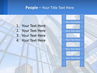 A Group Of Tall Buildings With A Blue Sky In The Background PowerPoint Template