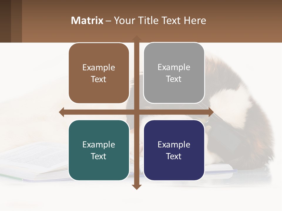 A Dog Laying Down With A Book And A Cell Phone PowerPoint Template