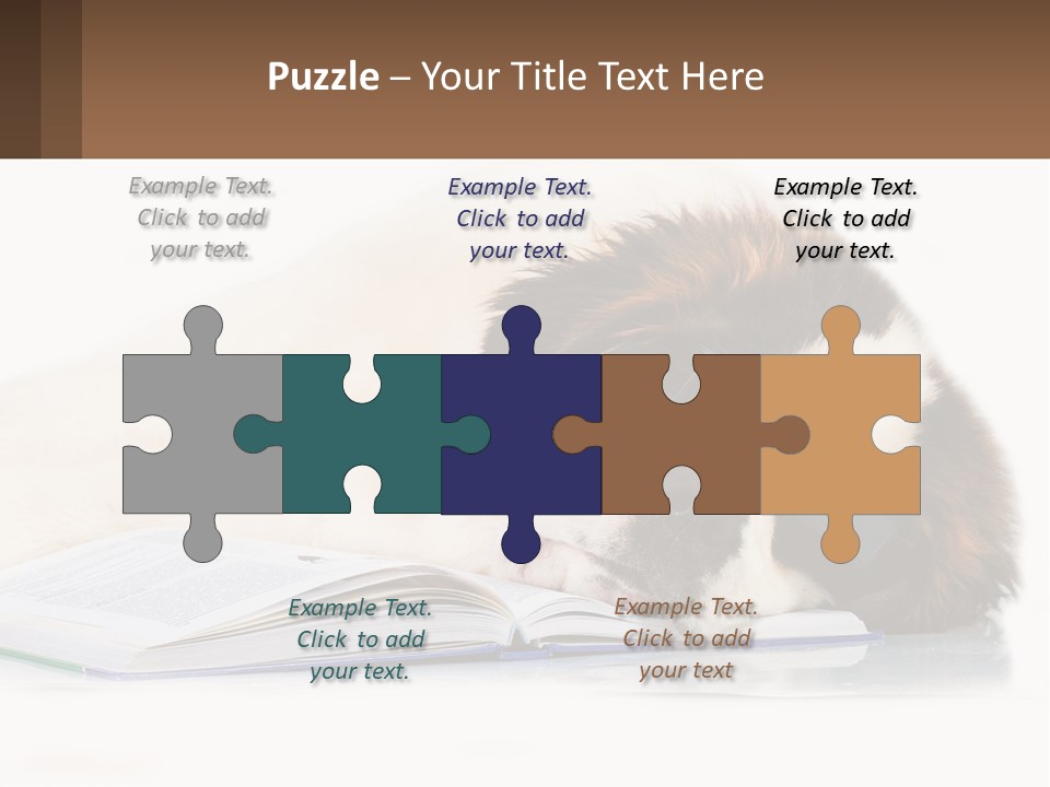 A Dog Laying Down With A Book And A Cell Phone PowerPoint Template