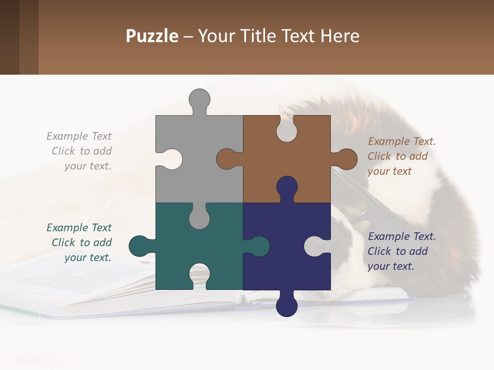 A Dog Laying Down With A Book And A Cell Phone PowerPoint Template