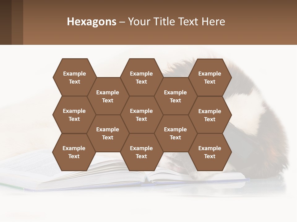 A Dog Laying Down With A Book And A Cell Phone PowerPoint Template