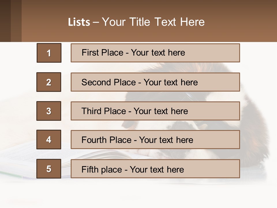 A Dog Laying Down With A Book And A Cell Phone PowerPoint Template
