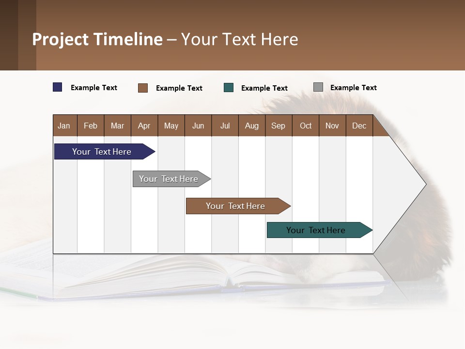 A Dog Laying Down With A Book And A Cell Phone PowerPoint Template