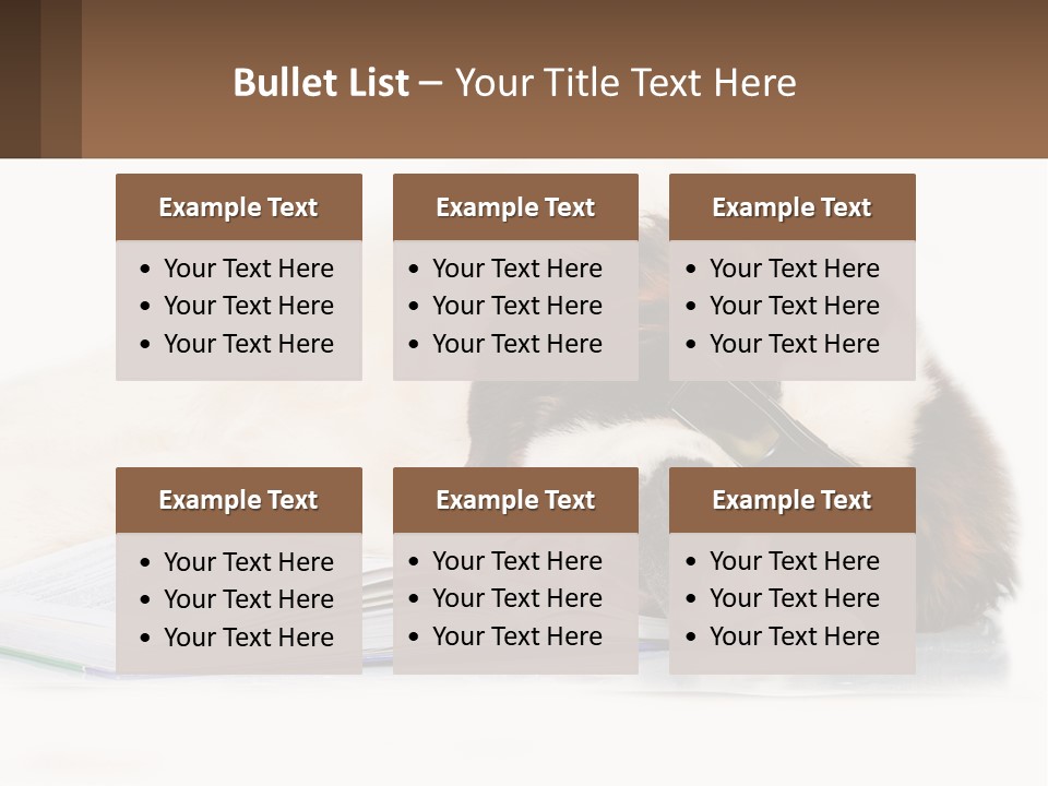 A Dog Laying Down With A Book And A Cell Phone PowerPoint Template