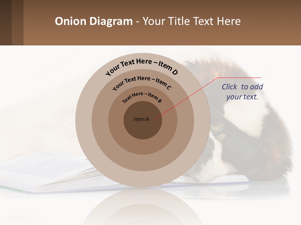 A Dog Laying Down With A Book And A Cell Phone PowerPoint Template