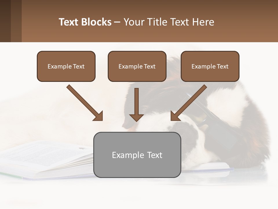 A Dog Laying Down With A Book And A Cell Phone PowerPoint Template