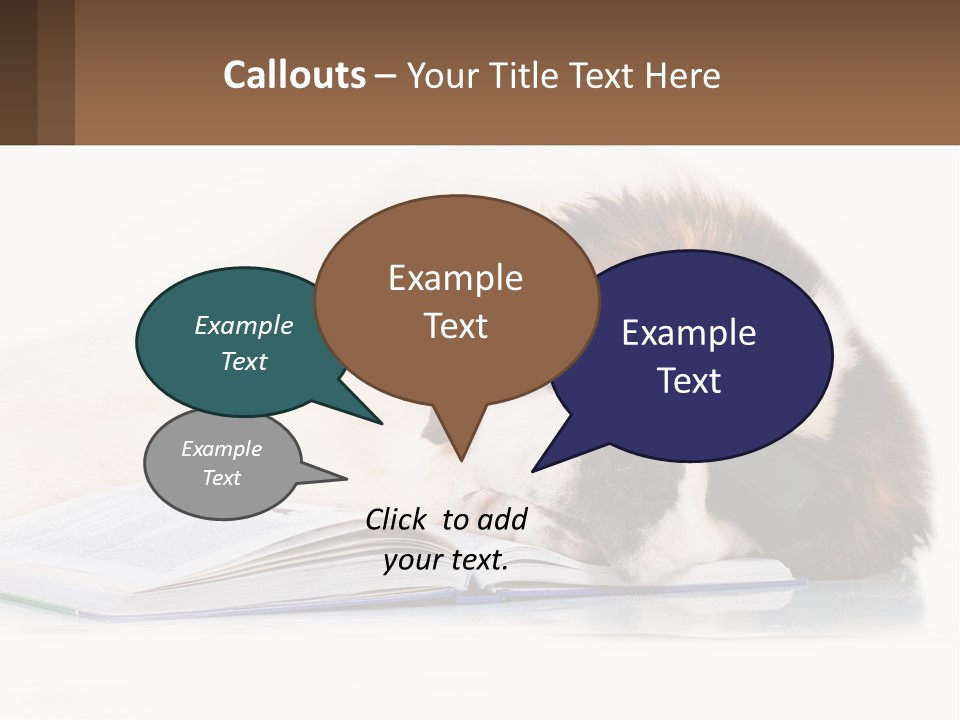 A Dog Laying Down With A Book And A Cell Phone PowerPoint Template