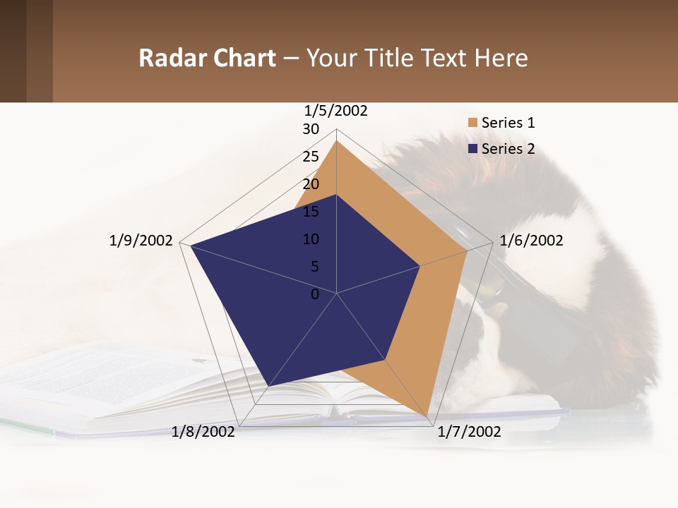 A Dog Laying Down With A Book And A Cell Phone PowerPoint Template