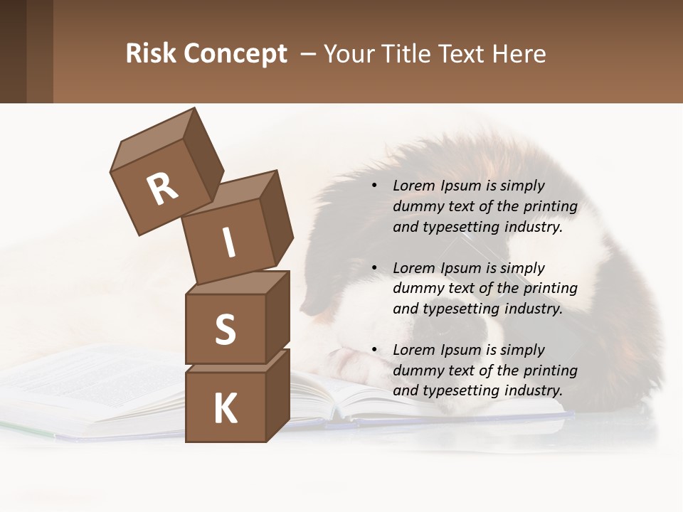 A Dog Laying Down With A Book And A Cell Phone PowerPoint Template