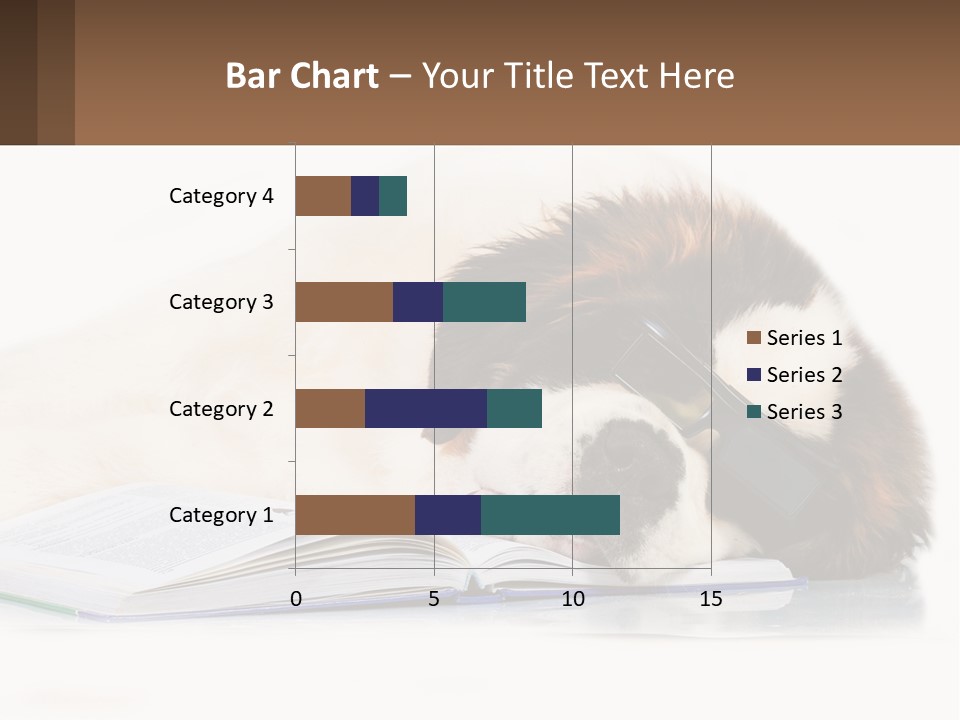 A Dog Laying Down With A Book And A Cell Phone PowerPoint Template