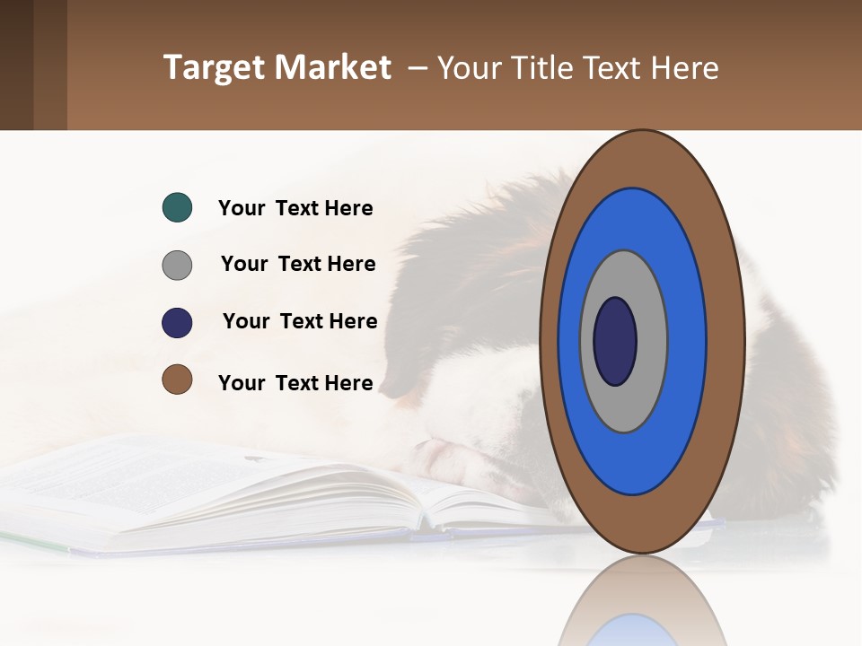 A Dog Laying Down With A Book And A Cell Phone PowerPoint Template