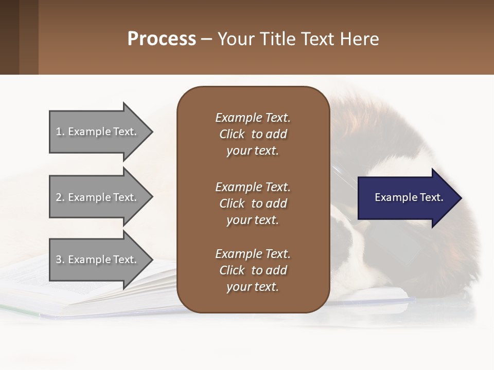 A Dog Laying Down With A Book And A Cell Phone PowerPoint Template