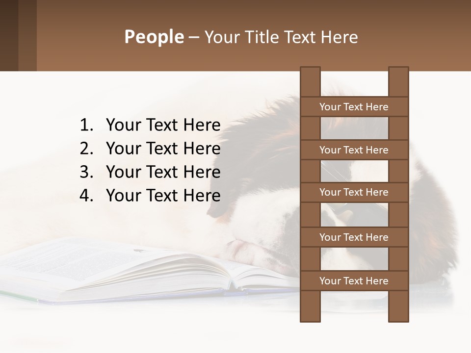 A Dog Laying Down With A Book And A Cell Phone PowerPoint Template