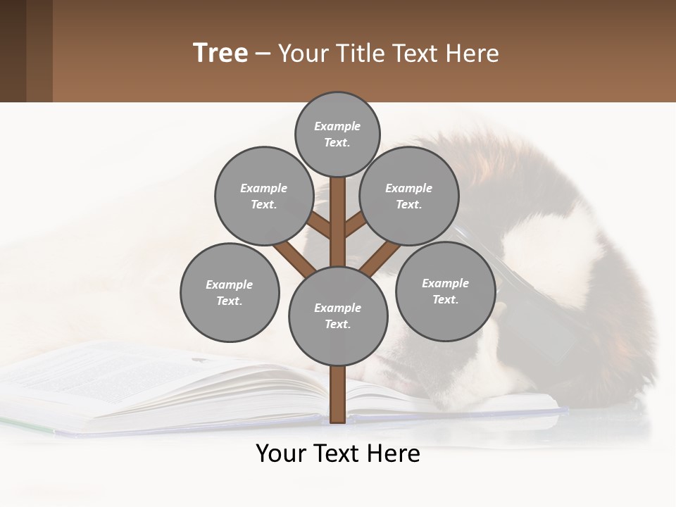 A Dog Laying Down With A Book And A Cell Phone PowerPoint Template