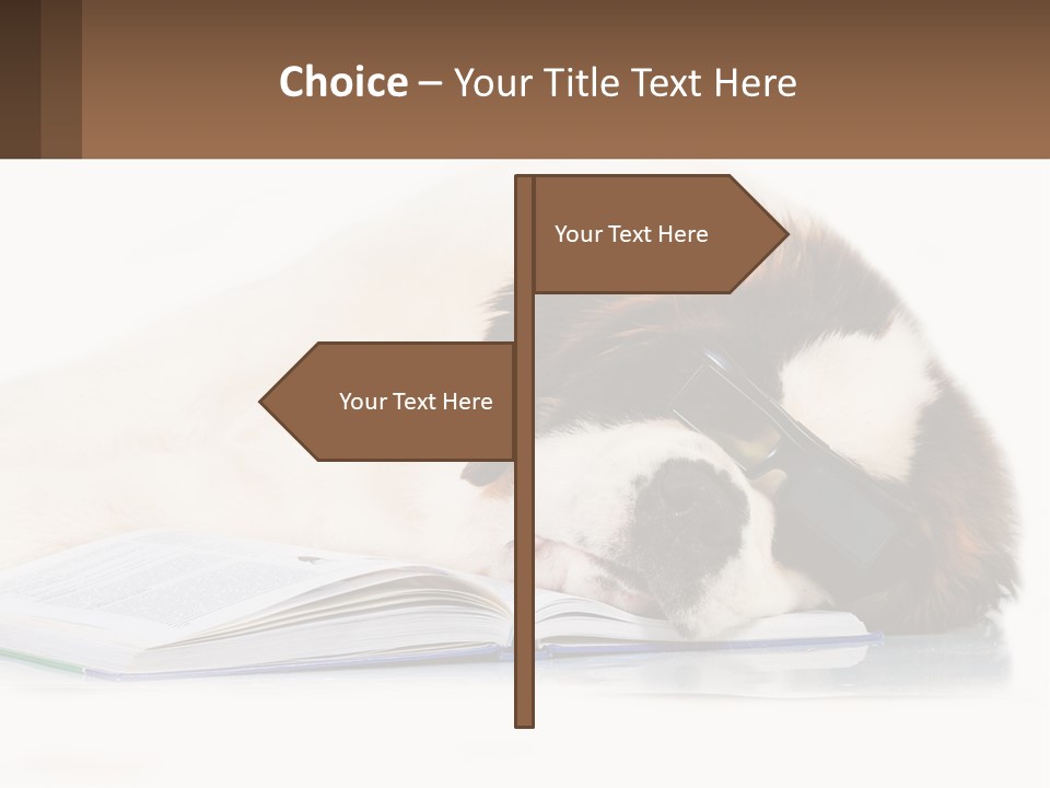 A Dog Laying Down With A Book And A Cell Phone PowerPoint Template