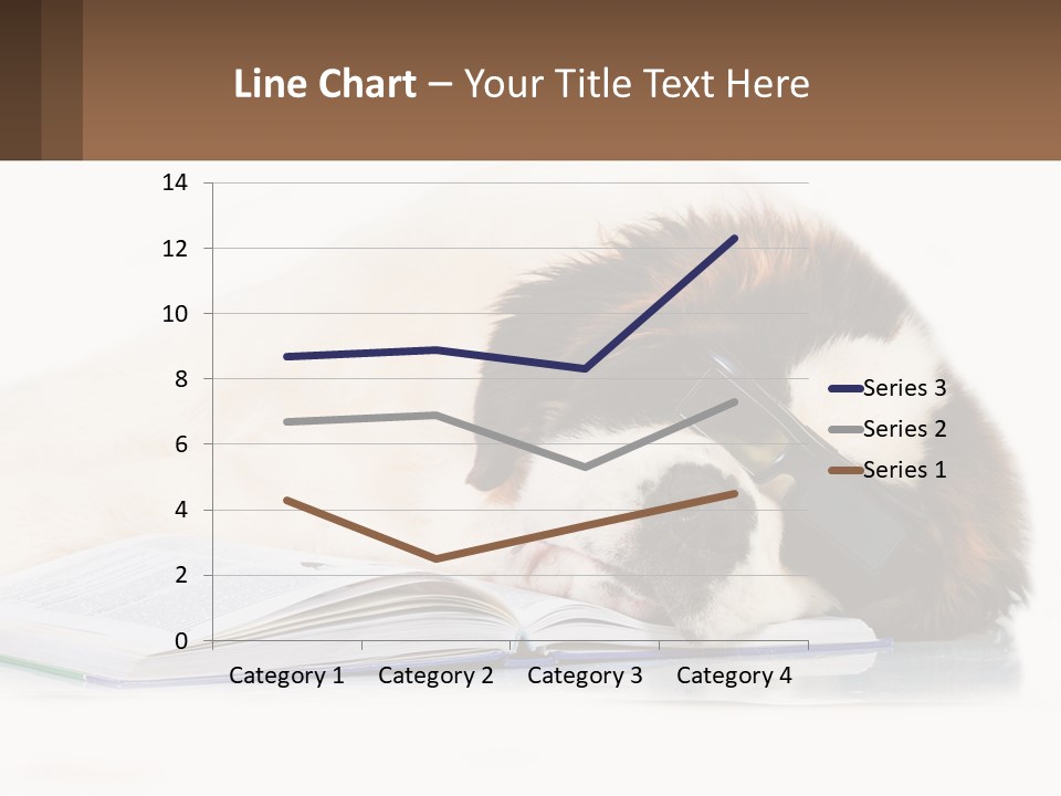 A Dog Laying Down With A Book And A Cell Phone PowerPoint Template