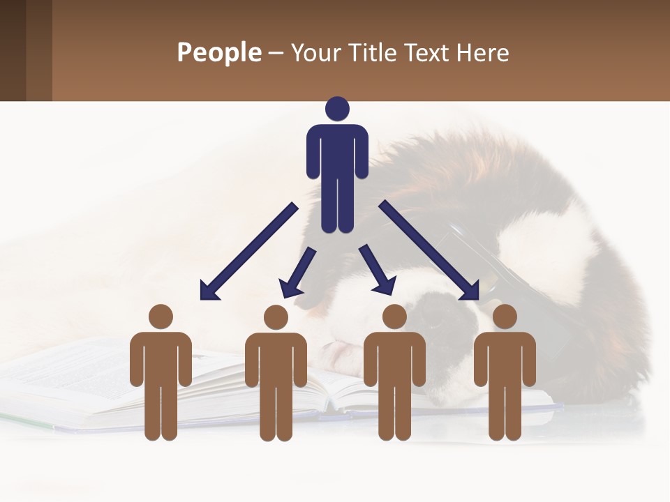 A Dog Laying Down With A Book And A Cell Phone PowerPoint Template