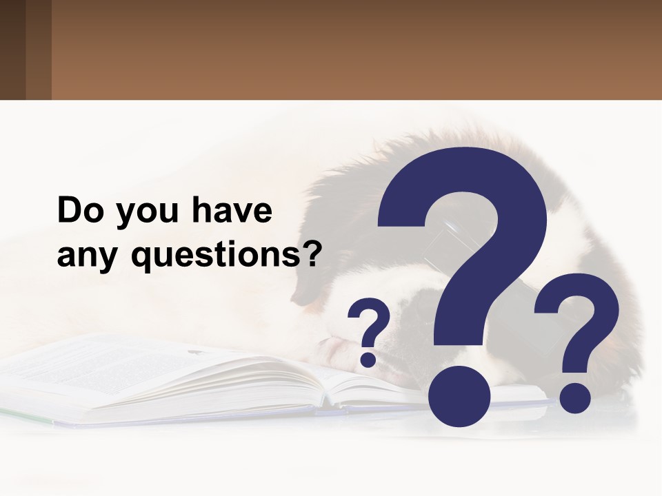 A Dog Laying Down With A Book And A Cell Phone PowerPoint Template