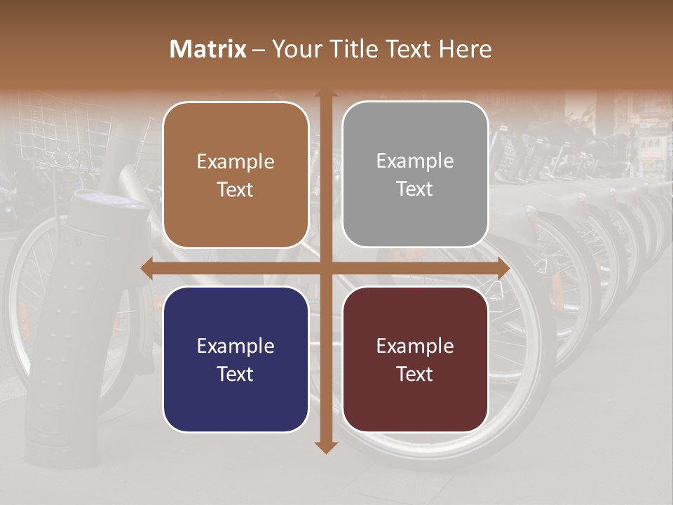 A Row Of Bicycles Parked Next To Each Other PowerPoint Template