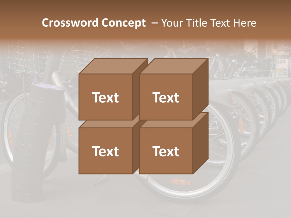 A Row Of Bicycles Parked Next To Each Other PowerPoint Template
