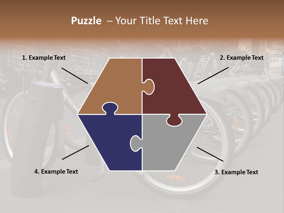 A Row Of Bicycles Parked Next To Each Other PowerPoint Template