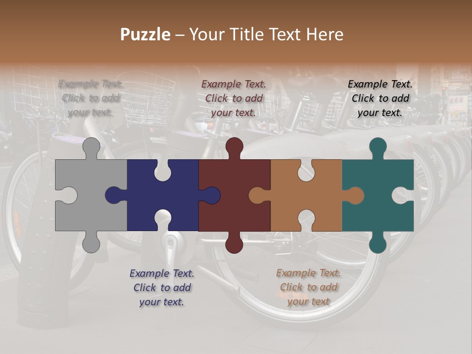 A Row Of Bicycles Parked Next To Each Other PowerPoint Template