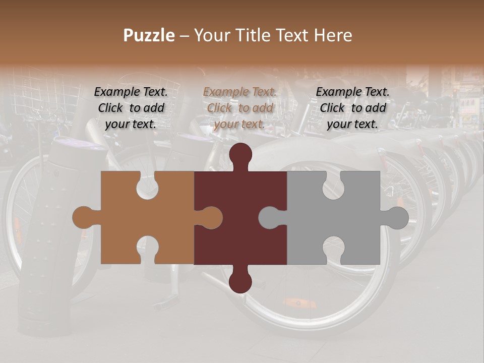 A Row Of Bicycles Parked Next To Each Other PowerPoint Template