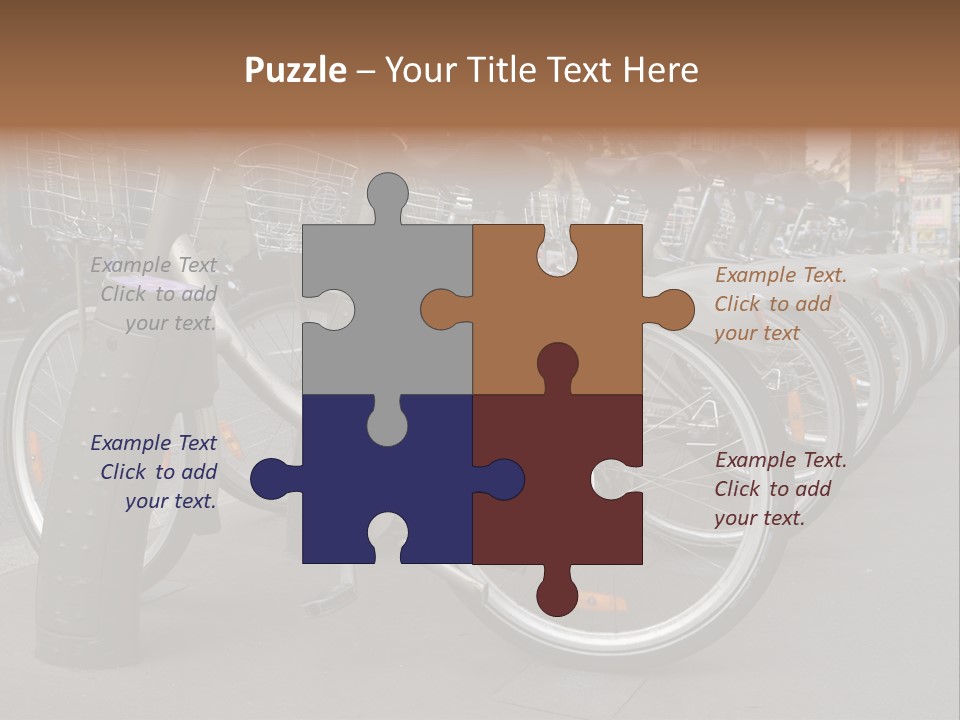 A Row Of Bicycles Parked Next To Each Other PowerPoint Template