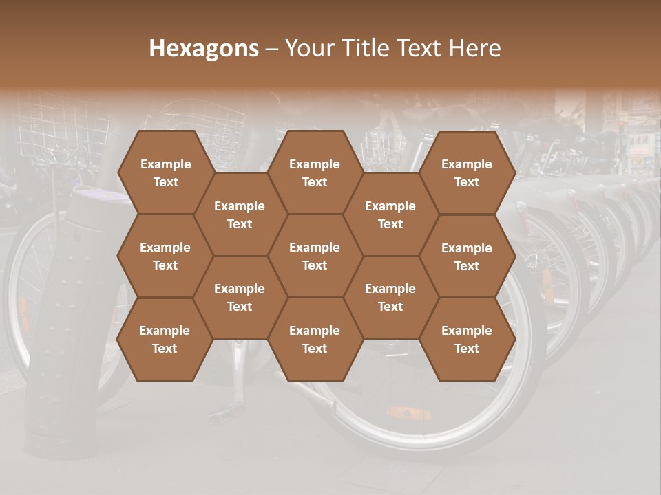 A Row Of Bicycles Parked Next To Each Other PowerPoint Template