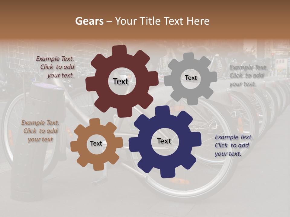 A Row Of Bicycles Parked Next To Each Other PowerPoint Template