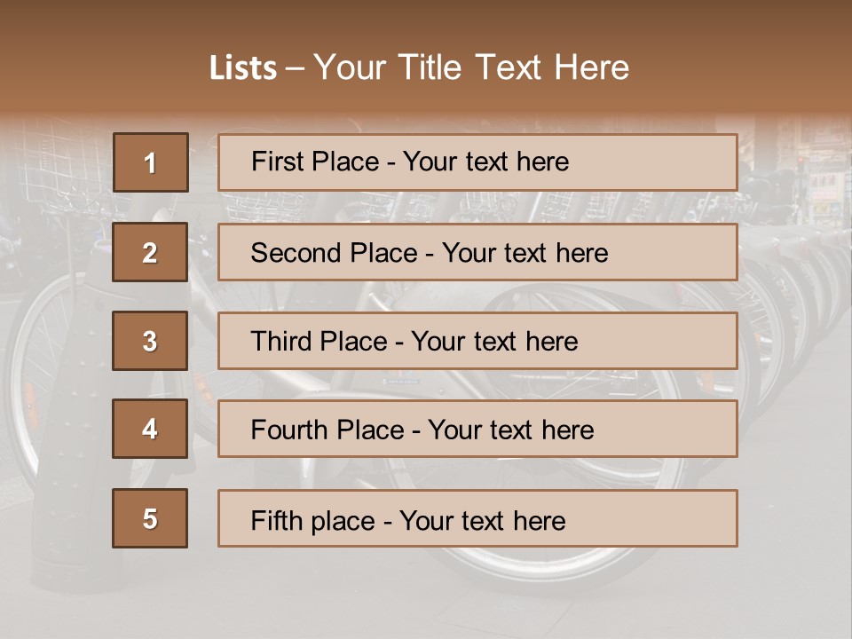A Row Of Bicycles Parked Next To Each Other PowerPoint Template