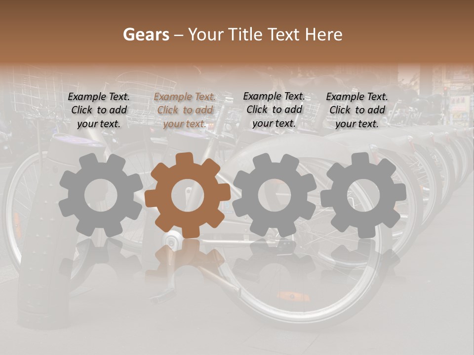 A Row Of Bicycles Parked Next To Each Other PowerPoint Template